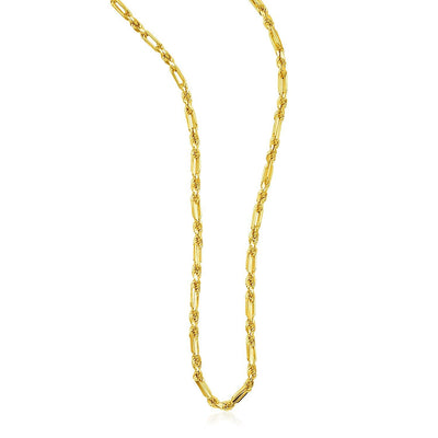 14k Yellow Gold Figaro Chain Necklace freeshipping - Higher Class Elegance