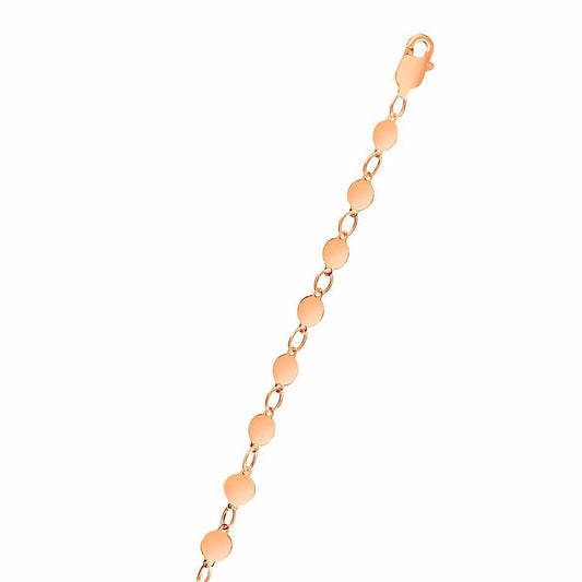 14k Rose Gold Bracelet with Polished Circles freeshipping - Higher Class Elegance