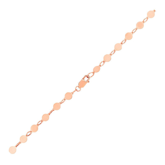 14k Rose Gold Bracelet with Polished Circles freeshipping - Higher Class Elegance