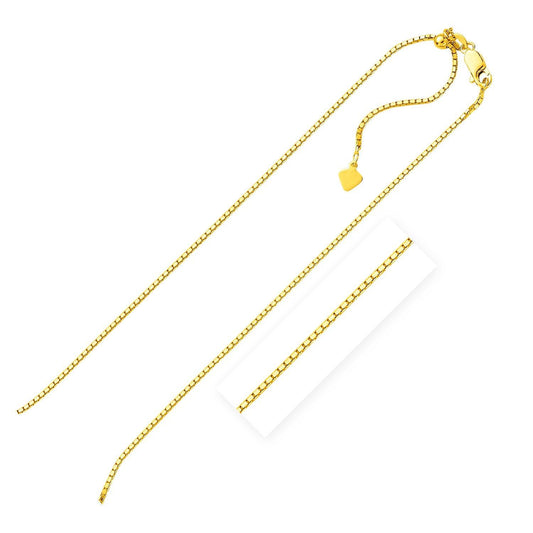 Sterling Silver Yellow Finish 1.4mm Adjustable Box Chain freeshipping - Higher Class Elegance
