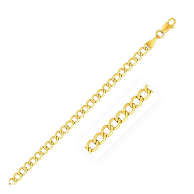 4.4mm 10k Yellow Gold Curb Chain freeshipping - Higher Class Elegance