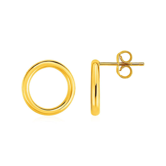 Open Circle Post Earrings in 14k Yellow Gold freeshipping - Higher Class Elegance