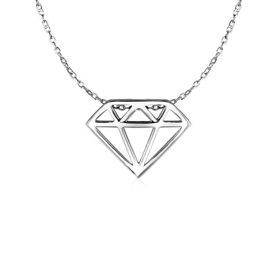 Diamond Symbol Pendant in 14k White Gold freeshipping - Higher Class Elegance