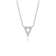 Diamond Inverted Triangle Pendant in 14k White Gold freeshipping - Higher Class Elegance