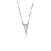 Diamond Inverted Triangle Pendant in 14k White Gold freeshipping - Higher Class Elegance