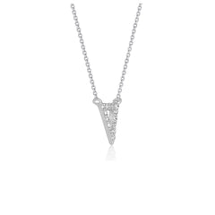 Diamond Inverted Triangle Pendant in 14k White Gold freeshipping - Higher Class Elegance