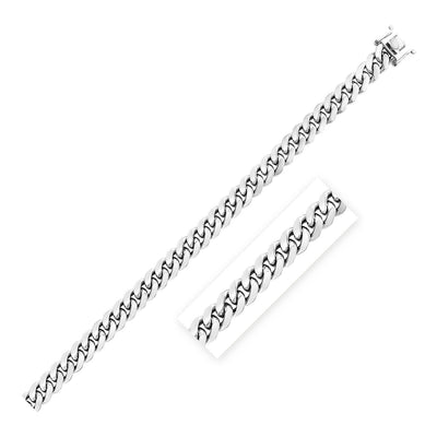 Sterling Silver Rhodium Plated Miami Cuban Chain 8.4mm freeshipping - Higher Class Elegance