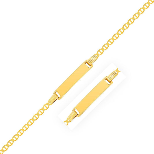 14k Yellow Gold Mariner Style Link Children's ID Bracelet freeshipping - Higher Class Elegance