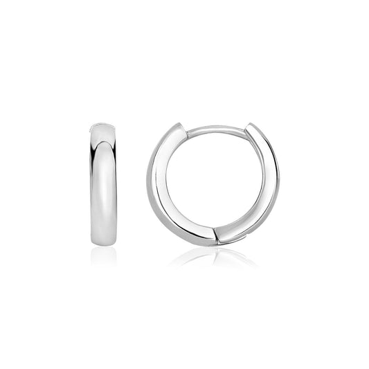 Sterling Silver Narrow Polished Hoop Earrings freeshipping - Higher Class Elegance