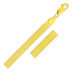 6.0mm 14k Yellow Gold Super Flex Herringbone Bracelet freeshipping - Higher Class Elegance