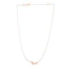 14k Rose Gold Script LOVE Necklace freeshipping - Higher Class Elegance