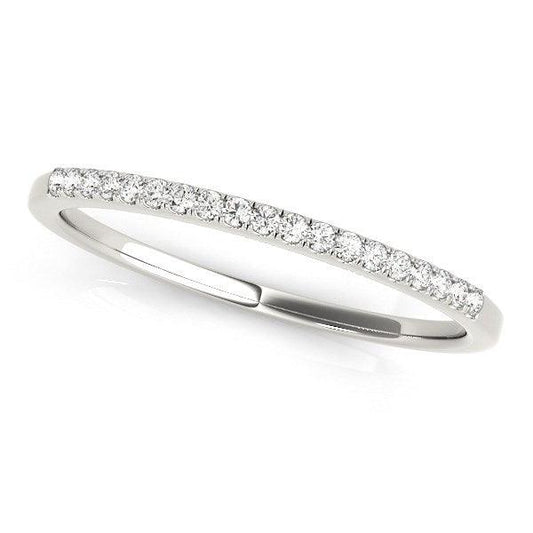 14k White Gold Round Thin Diamond Wedding Band (1/4 cttw) freeshipping - Higher Class Elegance