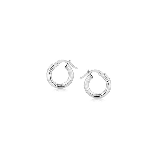 Sterling Silver Twist Style Small Size Hoop Earrings freeshipping - Higher Class Elegance