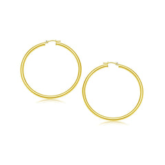 10k Yellow Gold Polished Hoop Earrings (25 mm) freeshipping - Higher Class Elegance