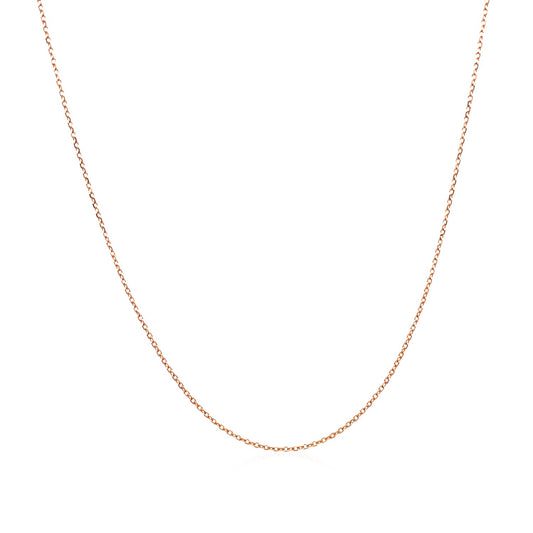 14k Rose Gold Diamond Cut Cable Link Chain 0.7mm