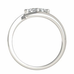 14k White Gold Round Two Stone Common Prong Diamond Ring (1/2 cttw) freeshipping - Higher Class Elegance