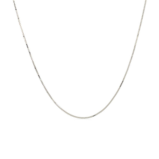 14k White Gold Classic Box Chain 0.45mm