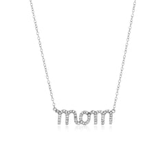 Sterling Silver Mom Necklace with Cubic Zirconias freeshipping - Higher Class Elegance