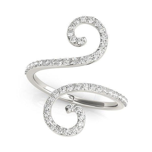 14k White Gold Diamond Open Flourish Style Ring (1/2 cttw) freeshipping - Higher Class Elegance