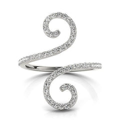 14k White Gold Diamond Open Flourish Style Ring (1/2 cttw) freeshipping - Higher Class Elegance