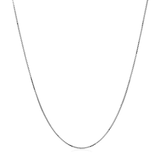 Double Extendable Box Chain in 14k White Gold (0.6mm)