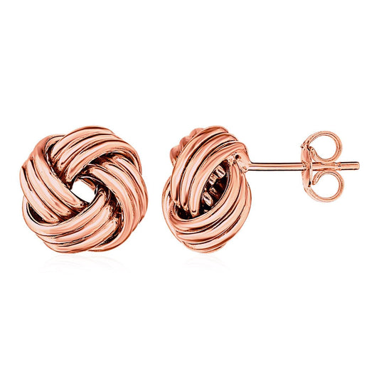 Love Knot Post Earrings in 14k Rose Gold freeshipping - Higher Class Elegance