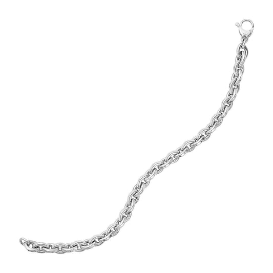 14k White Gold 7 1/4 inch Rolo Chain Bracelet freeshipping - Higher Class Elegance