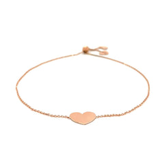 14k Rose Gold Adjustable Heart Bracelet freeshipping - Higher Class Elegance