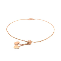 14k Rose Gold Adjustable Heart Bracelet freeshipping - Higher Class Elegance