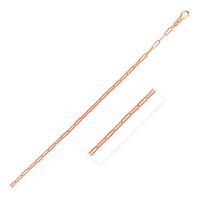 14K Rose Gold Delicate Paperclip Chain (2.1mm) freeshipping - Higher Class Elegance