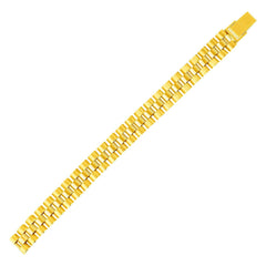 14k Yellow Gold Mens Panther Link Bracelet freeshipping - Higher Class Elegance
