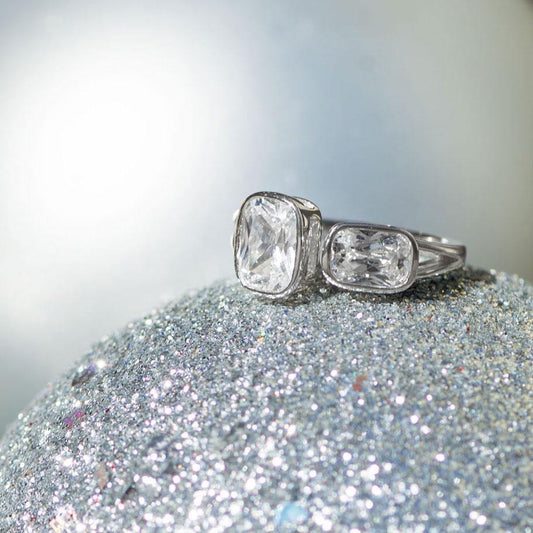 Rhodium Plated CZ Split Design Ring freeshipping - Higher Class Elegance