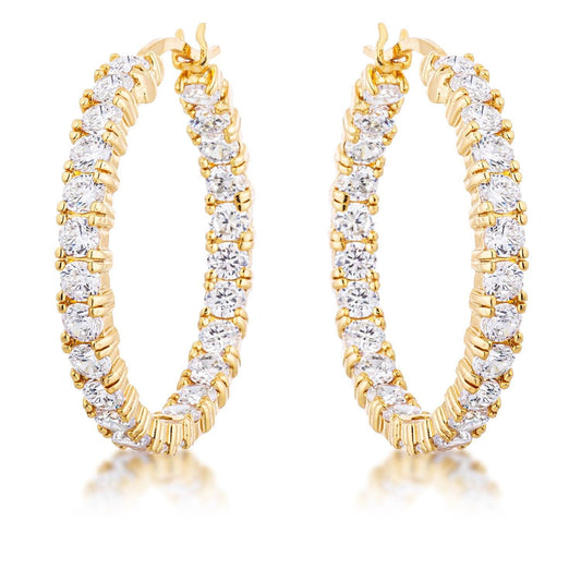 18k Gold Plated Eternity Hoop Earrings freeshipping - Higher Class Elegance