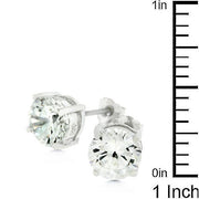Clear Silver Round Studs 6.25 MM Earrings freeshipping - Higher Class Elegance