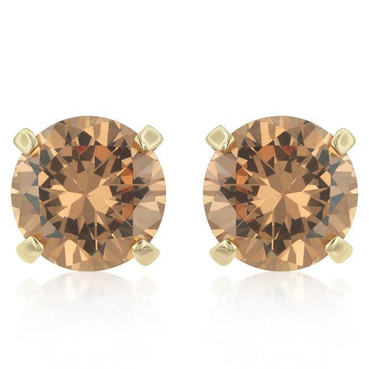 Simple Champagne Cubic Zirconia Studs freeshipping - Higher Class Elegance