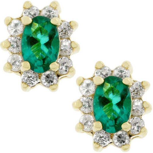 Emerald Flower Stud Earrings freeshipping - Higher Class Elegance