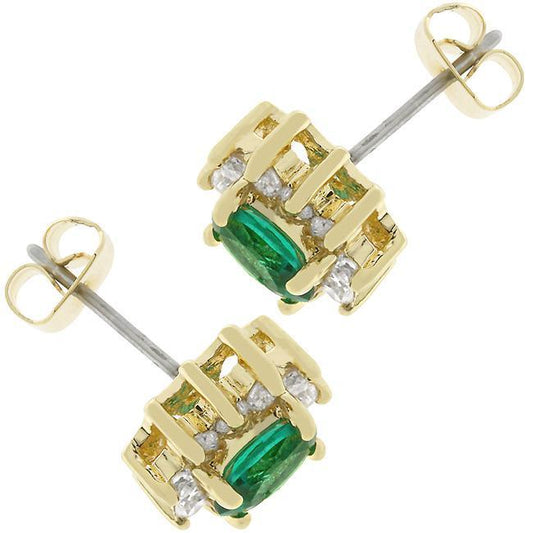 Emerald Flower Stud Earrings freeshipping - Higher Class Elegance
