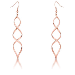 Rose Goldtone Twist Earrings freeshipping - Higher Class Elegance