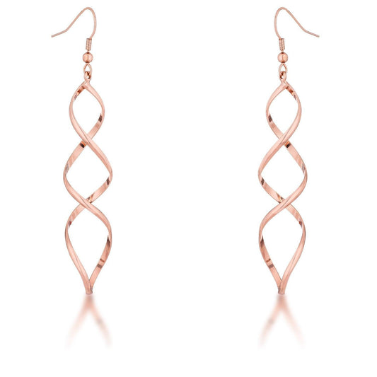 Rose Goldtone Twist Earrings freeshipping - Higher Class Elegance