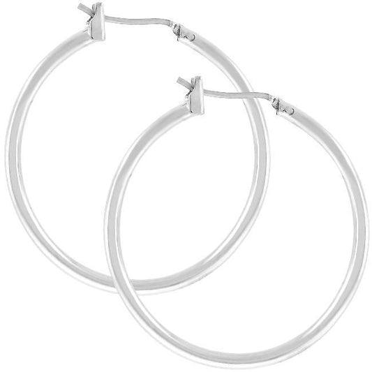 Silvertone Finish Hoop Earrings freeshipping - Higher Class Elegance