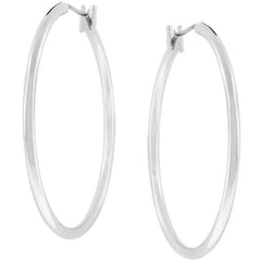 Basic Silvertone Finish Hoop Earrings freeshipping - Higher Class Elegance