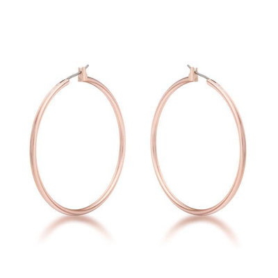 45mm Rose Gold Plated Hoop Earrings freeshipping - Higher Class Elegance