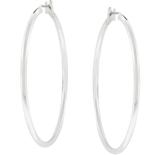 Large Silvertone Finish Hoop Earrings freeshipping - Higher Class Elegance