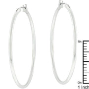 Large Silvertone Finish Hoop Earrings freeshipping - Higher Class Elegance