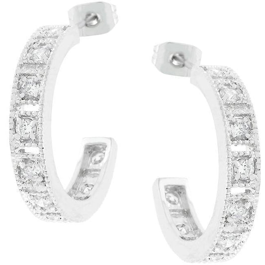 Studded Cubic Zirconia Hooplet Earrings freeshipping - Higher Class Elegance