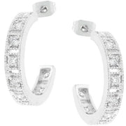 Studded Cubic Zirconia Hooplet Earrings freeshipping - Higher Class Elegance