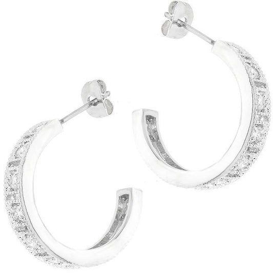 Studded Cubic Zirconia Hooplet Earrings freeshipping - Higher Class Elegance