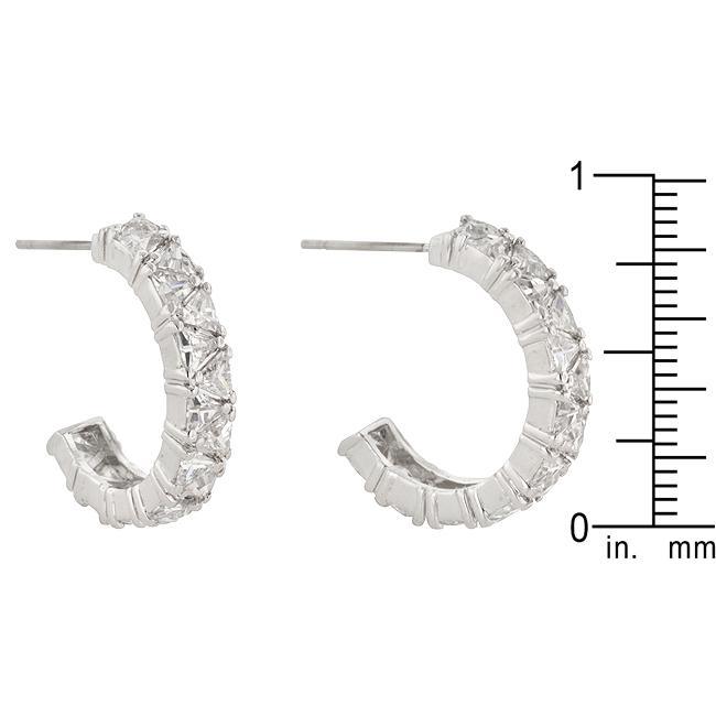 Trillion Cut Cubic Zirconia Hoop Earrings freeshipping - Higher Class Elegance