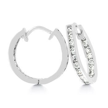 19 mm Silvertone Inside Out Hoops freeshipping - Higher Class Elegance
