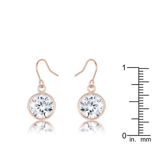 5.5 Ct Rose Gold CZ Drop Earrings freeshipping - Higher Class Elegance